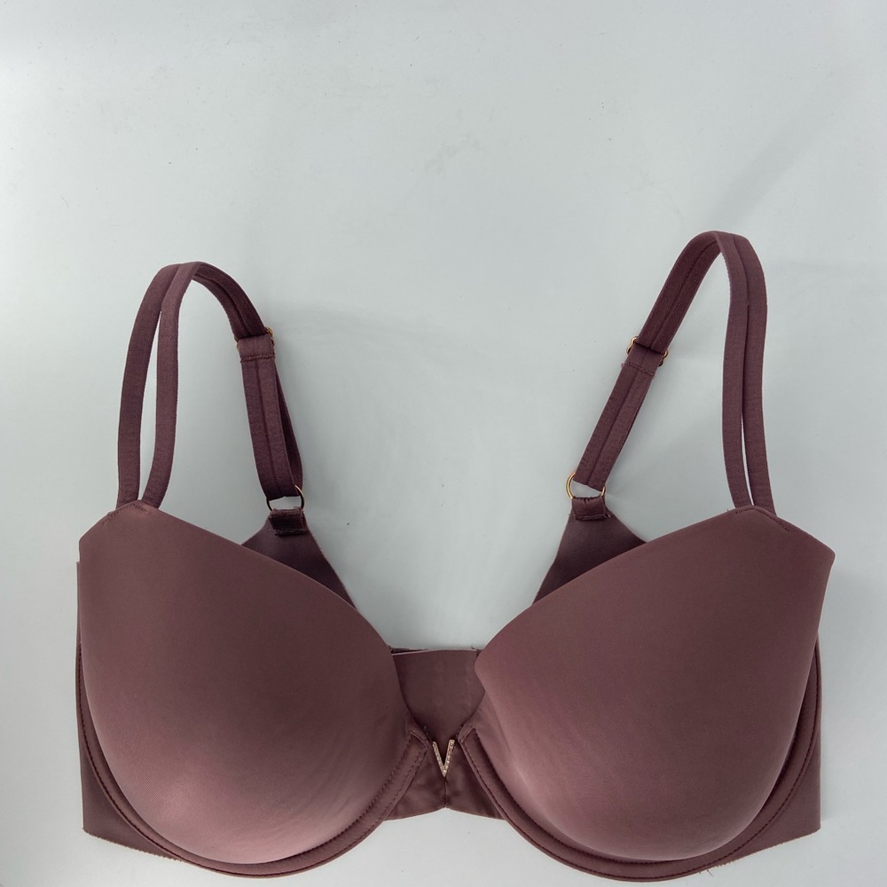 VS Plum Lined Demi Bra W/Crystal V Sz 34 DDD